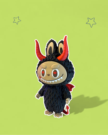 Devil Labubu Inspired Art Toy – 3D Printed Collectible Figure