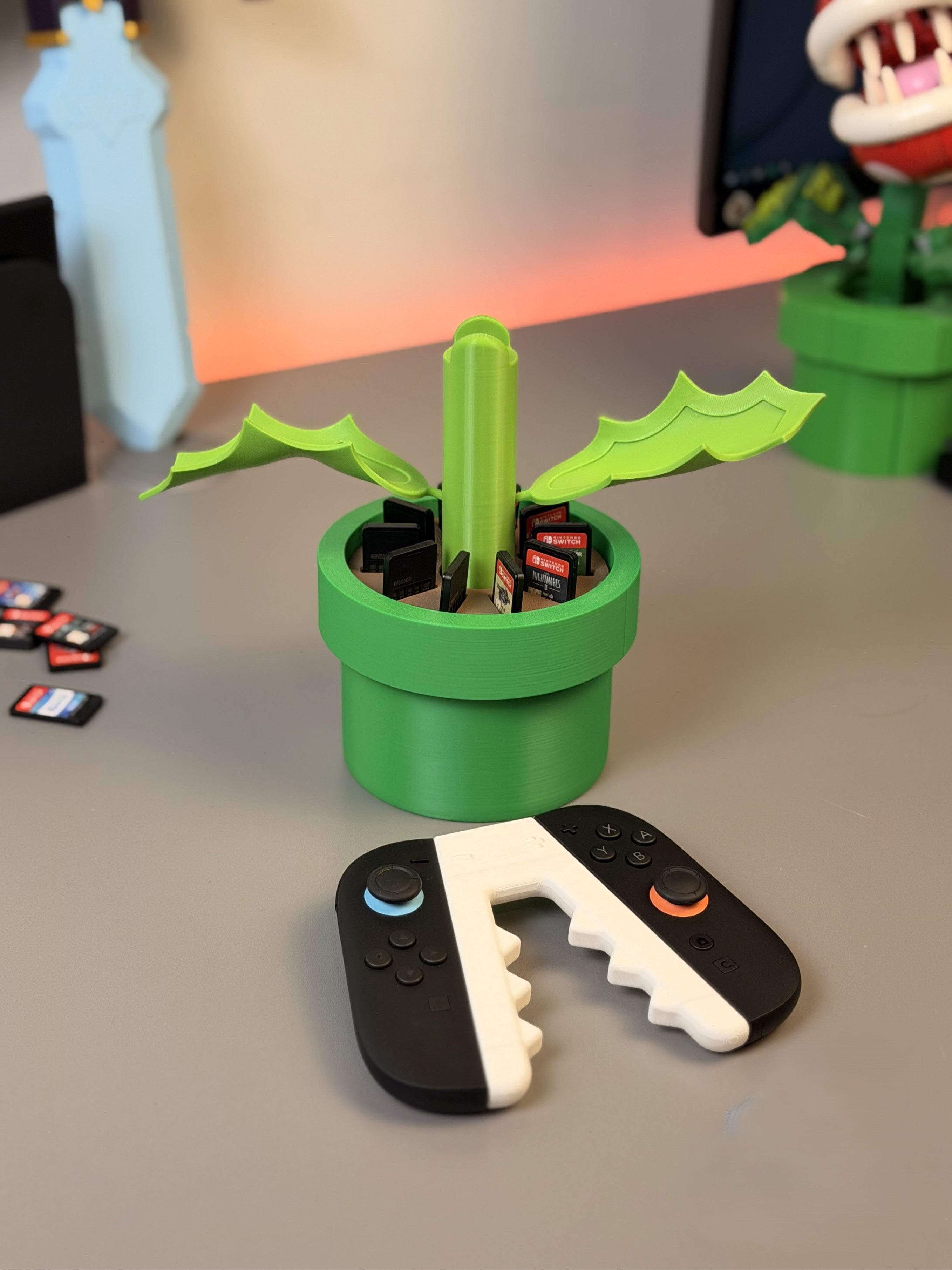 Piranha Plant Joy-Con Grip for Nintendo Switch 2 (NS2) | Controller Handle & Game Card Holder