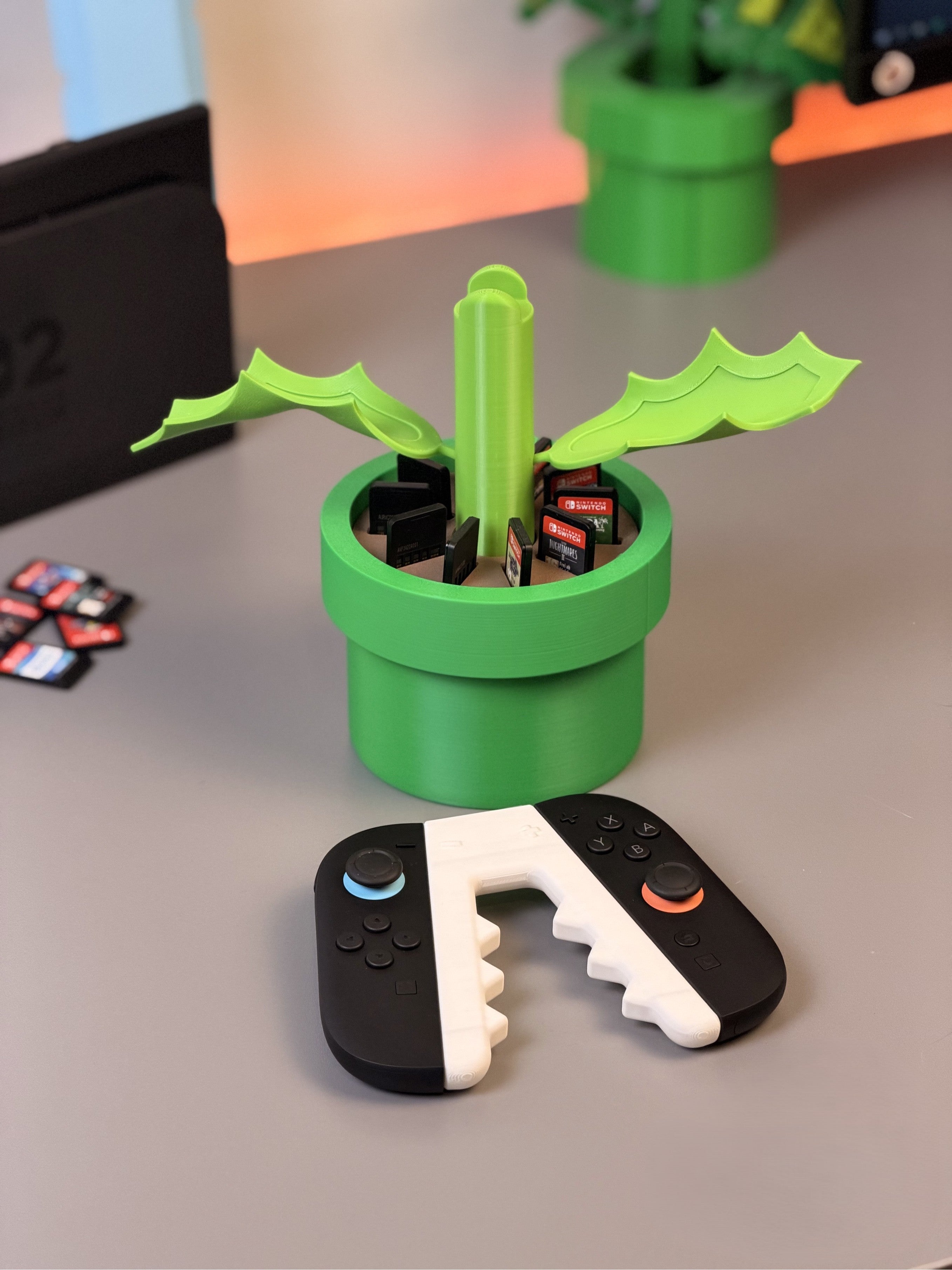 Piranha Plant Joy-Con Grip for Nintendo Switch 2 (NS2) | Controller Handle & Game Card Holder