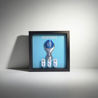 PlayStation Trophy Counter Display – Custom Colors, PSN Name, Platinum Count | Gamer Gift , PS5 Wall Display | Personalized Gaming Decor