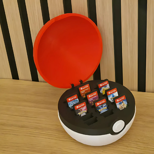 Pokeball-Themed Game Cartridge Holder | Switch Game Card Storage