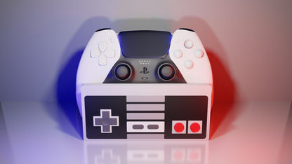 Retro NES Style Universal Controller Stand - Holder for PS5, Xbox, Switch Pro & PC Controllers - Gaming Room Desk Decor
