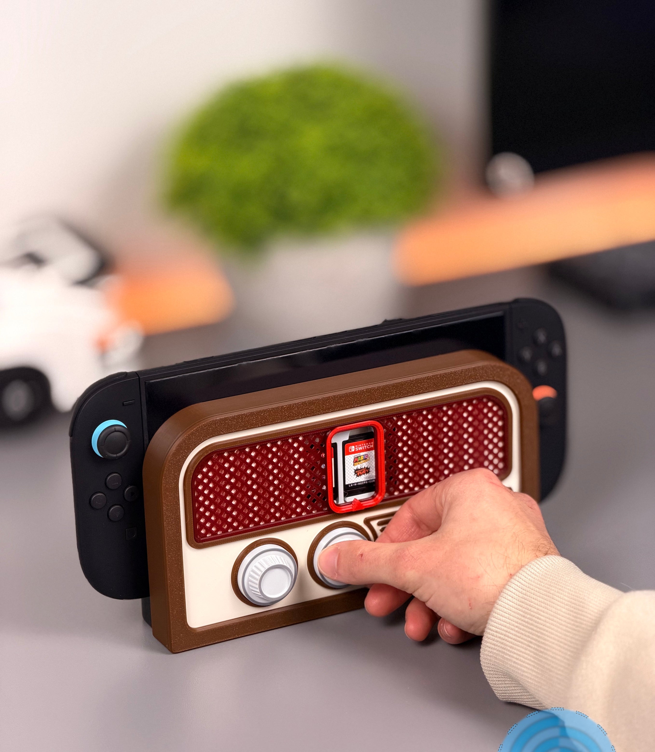 Retro Switch 2: Vintage Radio Style Front Panel for Nintendo Switch 2 (4 Game Cartridge Slots)