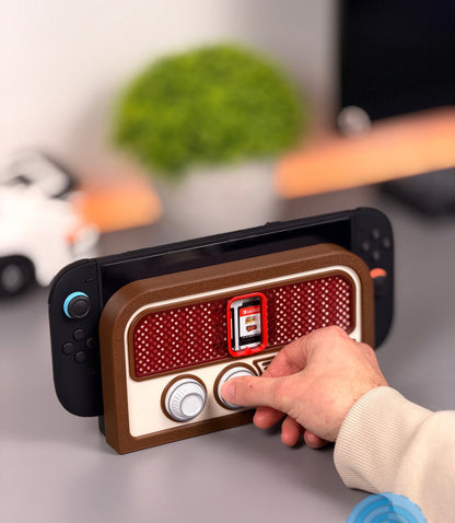 Retro Switch 2: Vintage Radio Style Front Panel for Nintendo Switch 2 (4 Game Cartridge Slots)
