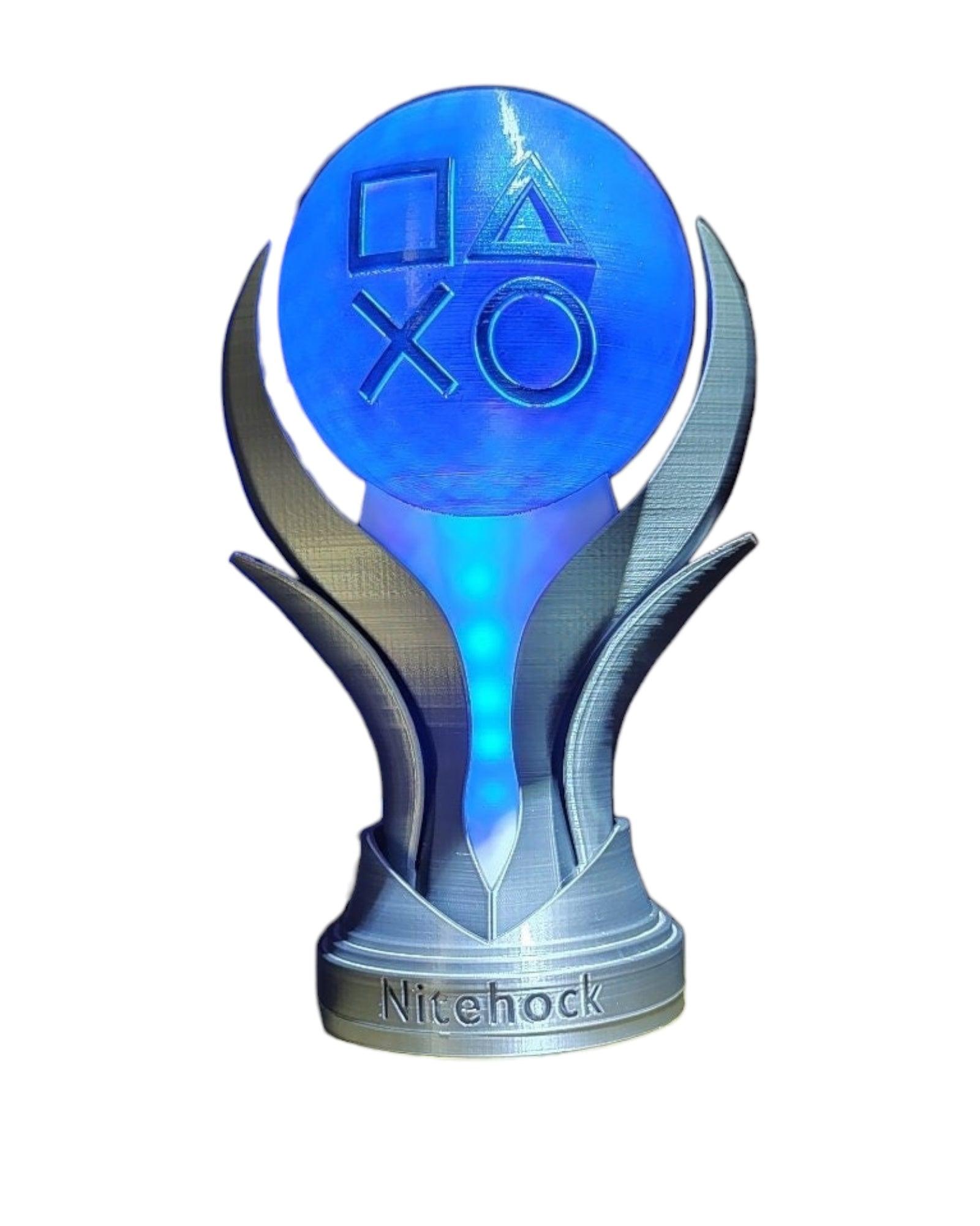 Playstation 5 Platinum Trophy Lamp - Giant Size - Blue Light Color ...