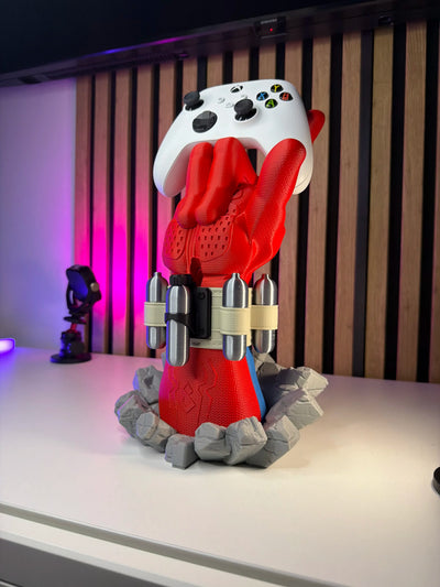 Spider-Man inspired 3D printed controller stand for gaming desk