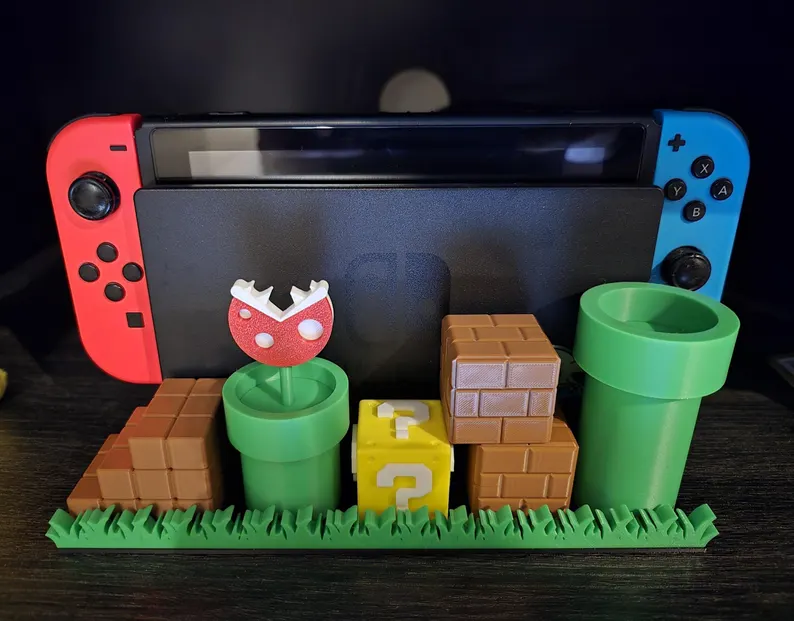 Nintendo Switch Docking Station Stand Super Mario Themed for Classic and OLED Version - 3DPrintingLabDesigns