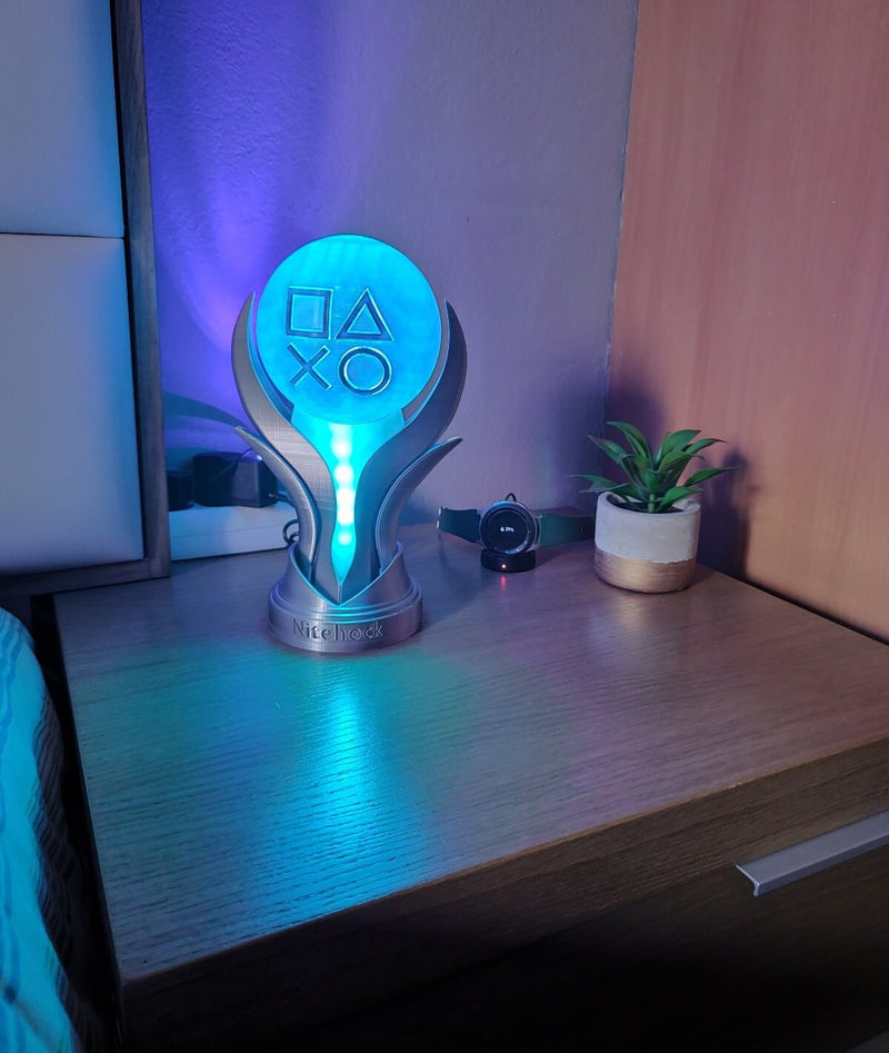 Playstation 5 Platinum Trophy Lamp - Blue Light Color