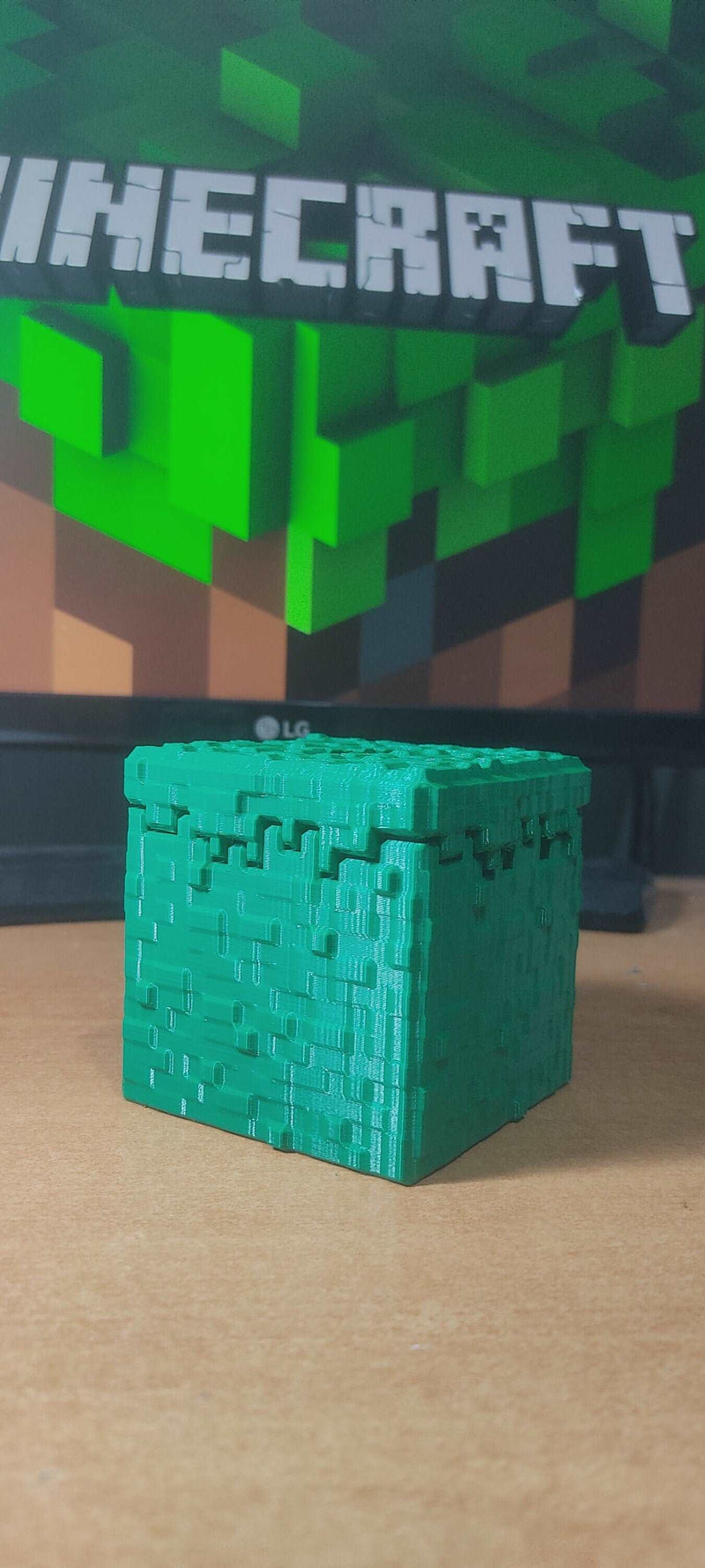 3D Minecraft Grass Block Fan Art Money Box Piggy Bank Money Bank