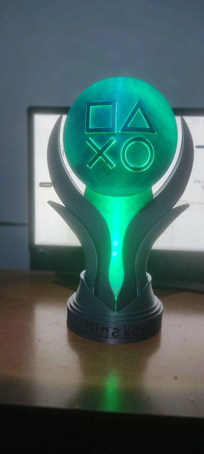 PS5 3D Beast Size High Quality Platinum RGB Led Lights Made Trophy in Special Limited Edition 36cm / 14,17in almost as tall as Playstation 5