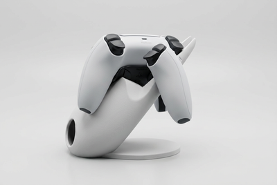 Hornet controller holder base and DualSense, side studio visualization