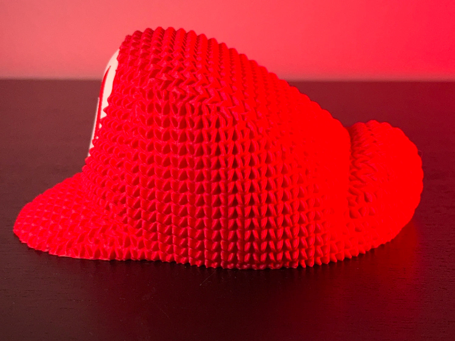 Knitted Super Mario Hat Decor – Mario Cap Gaming Room Decoration – Retro Gamer Gift – Nintendo Inspired Display Piece