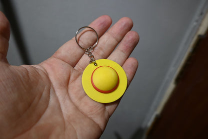 One Piece Keychain | Luffy's Straw Hat & Jolly Roger Logo | Anime Fan Gift