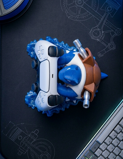 Blastoise Controller Holder & Stand, Water Type Fan Art Gaming Accessory, Compatible with Xbox, PS5, Nintendo Switch Pro, Gamer Gift