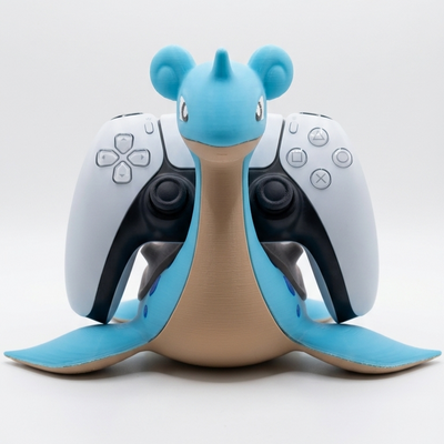 Lapras Controller Holder & Stand, Water Type Fan Art Gaming Accessory, Compatible with Xbox, PS5, Nintendo Switch Pro, Gamer Gift