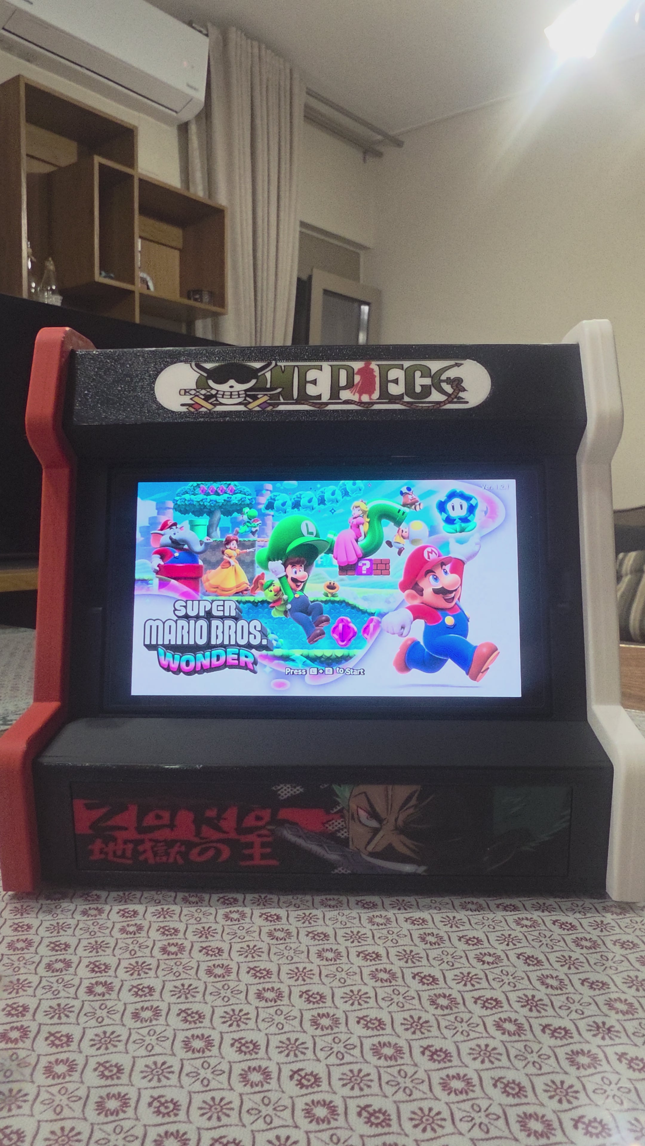 Load video: Nintendo Switch 2 Arcade Cabinet Dock in One Piece Roronoa Zoro Theme, Anime Manga Stand gift, Switch &amp; gaming room accessories decor