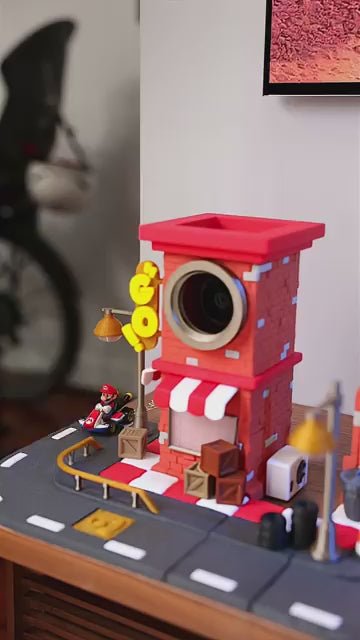 Load video: Mario Kart Switch 2 Stand Set – Dock, Pro Controller Garage &amp; Camera Tower – Nintendo Switch 2 Pit Stop Display Gift