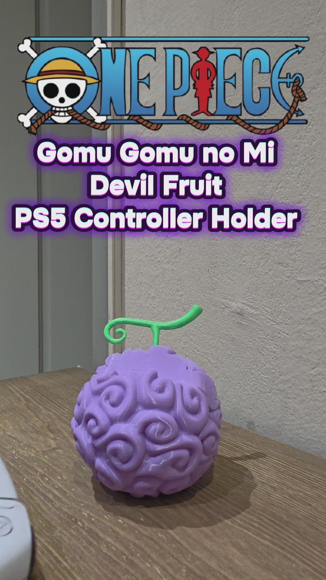 Φόρτωση βίντεο: Devil Fruit PS5 Controller Holder Gum Gum - Gomu Gomu no Mi