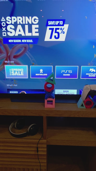PlayStation Symbols Headset Stand – Retro PS1 Colors , Headphone Holder & Gaming Decor