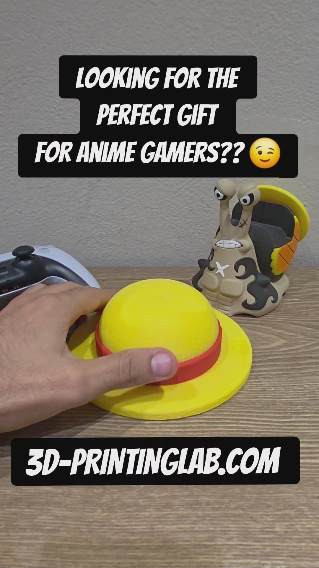 Φόρτωση βίντεο: One Piece Luffy Straw Hat Controller Holder | PS5 Xbox Stand