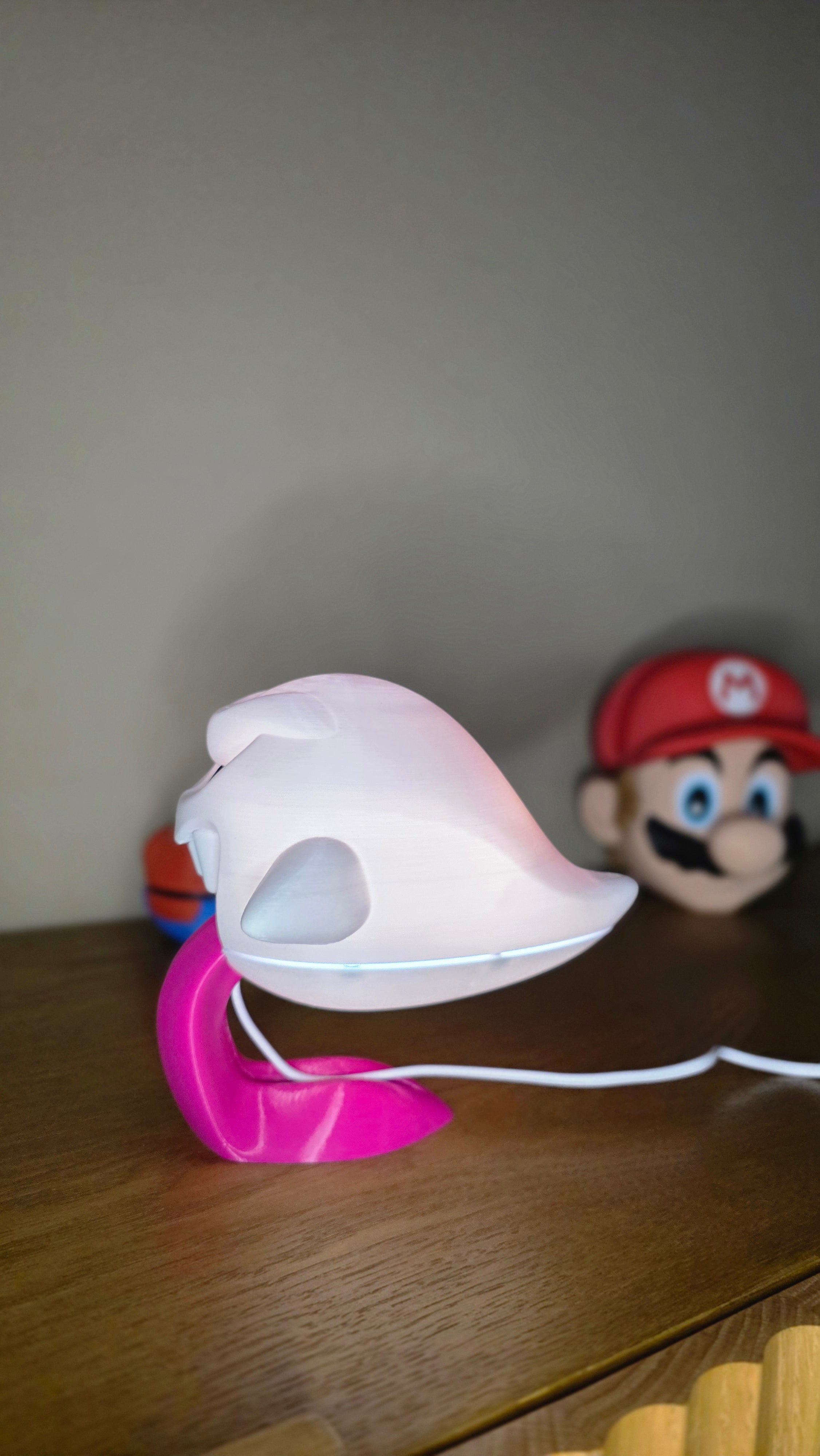 Boo Ghost 3D Printed Lamp | Iconic Super Mario Gaming Desk Decor