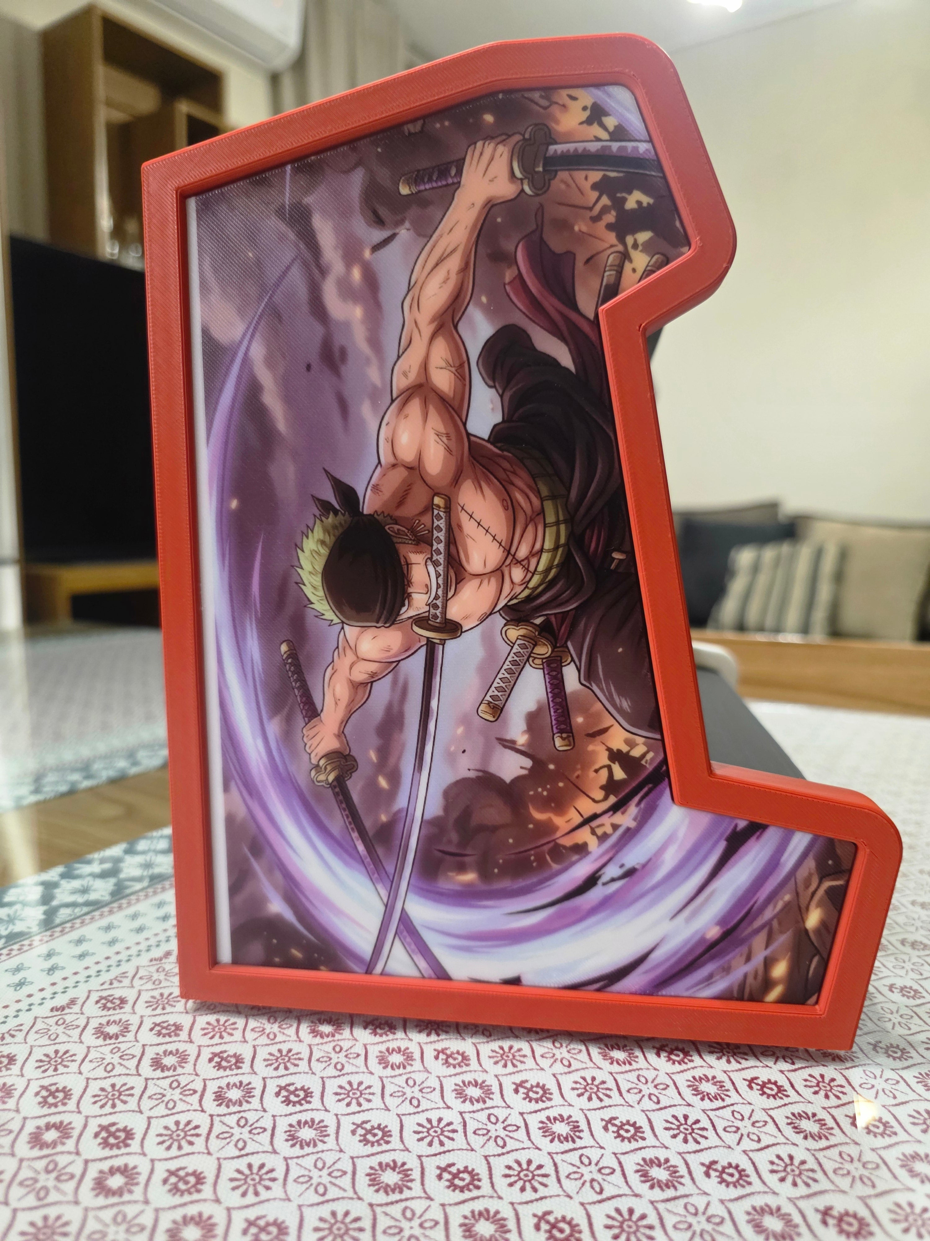 Nintendo Switch 2 Arcade Cabinet Dock in One Piece Roronoa Zoro Theme, Anime Manga Stand gift, Switch & gaming room accessories decor