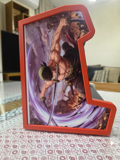 Nintendo Switch 2 Arcade Cabinet Dock in One Piece Roronoa Zoro Theme, Anime Manga Stand gift, Switch & gaming room accessories decor
