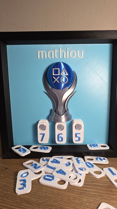 PlayStation Trophy Counter Display – Custom Colors, PSN Name, Platinum Count | Gamer Gift , PS5 Wall Display | Personalized Gaming Decor