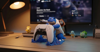 Blastoise Controller Holder & Stand, Water Type Fan Art Gaming Accessory, Compatible with Xbox, PS5, Nintendo Switch Pro, Gamer Gift