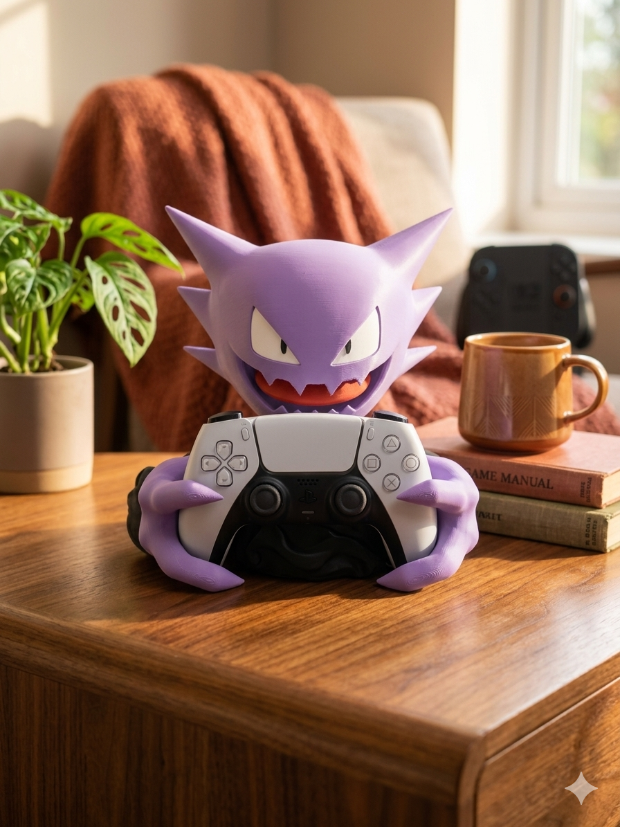 Haunter Controller Holder — 3D Printed Pokémon Gaming Stand for PS5, Xbox & Nintendo Switch