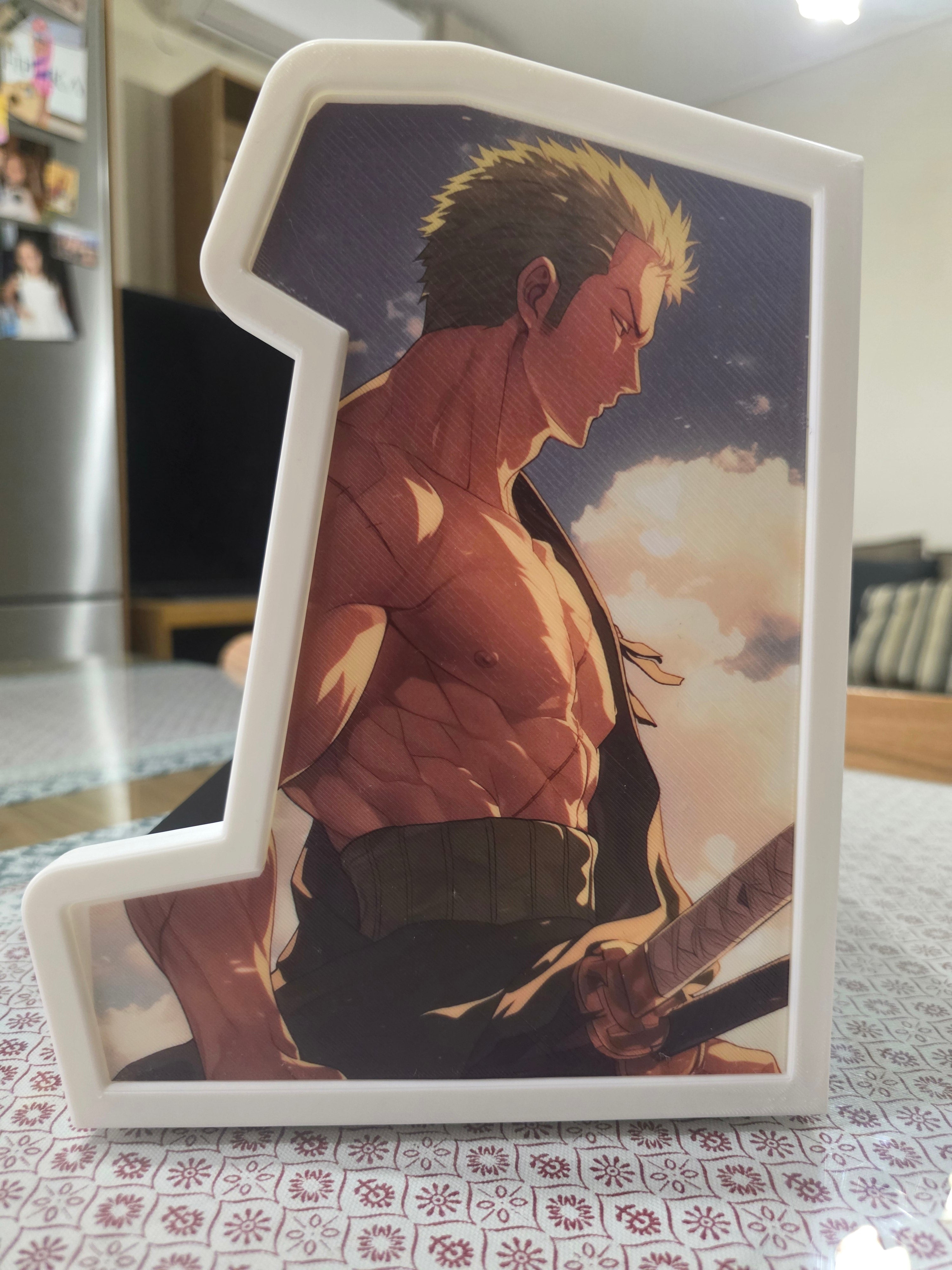 Nintendo Switch 2 Arcade Cabinet Dock in One Piece Roronoa Zoro Theme, Anime Manga Stand gift, Switch & gaming room accessories decor