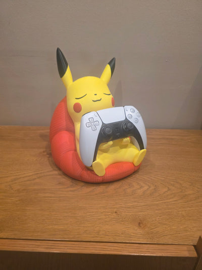 Pikachu Controller Stand for PS5 & Xbox, Cute Sleeping Pokemon Controller Holder, Gaming Desk Decor and Gift for Gamers