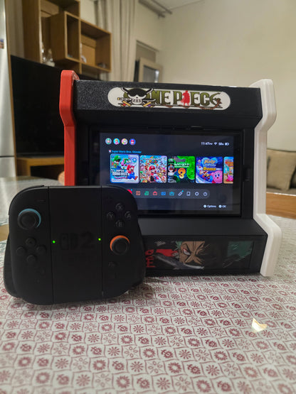 Nintendo Switch 2 Arcade Cabinet Dock in One Piece Roronoa Zoro Theme, Anime Manga Stand gift, Switch & gaming room accessories decor