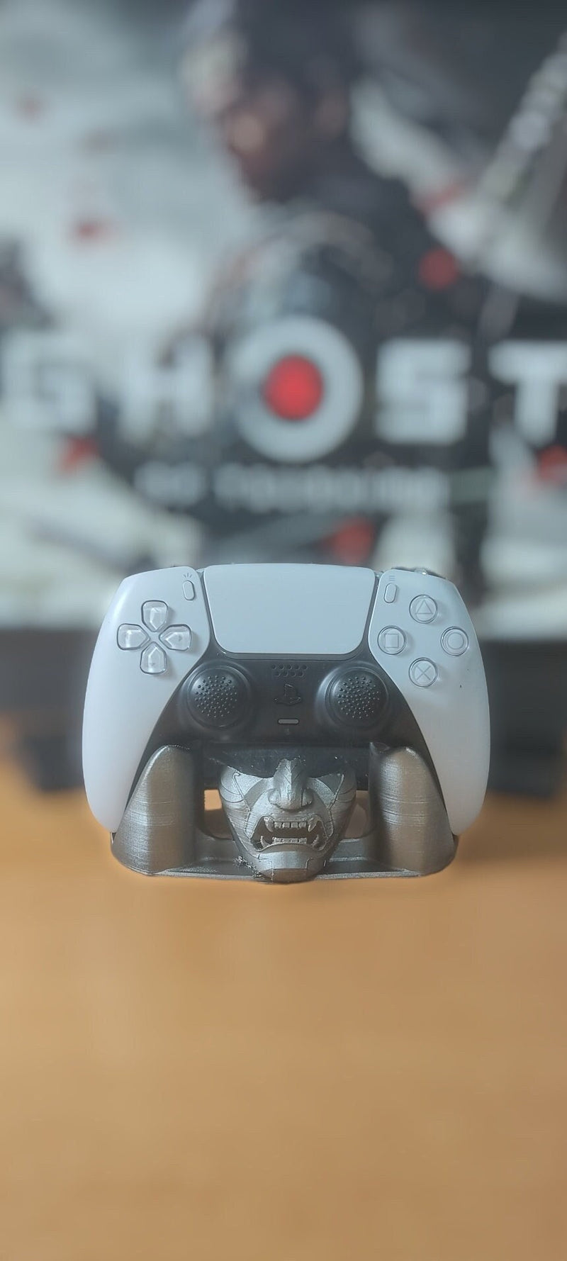 3D Playstation 5 Dualsense Controller Base Holder Ghost Of Tsushima Edition Sakai Mask